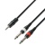 Adam Hall Cables - K3YWPP0600 Audio Cable 3.5mm Jack stereo to 2 x 6.3mm Jack mono 6M